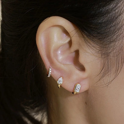 Aide 1PC 925 Sterling Silver INS Zircon Diamond Stud Earring Stud, Suitable For Women Daily Wear, Wedding Party, Valentine's Day