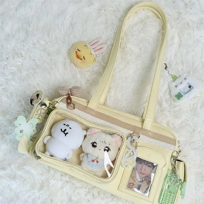 New Concert Ita Bags Y2k Cute Jk Girl Shoulder Bags Badge Display Transparent Crossbody Bag Stylish Large-capacity Commuter Bags
