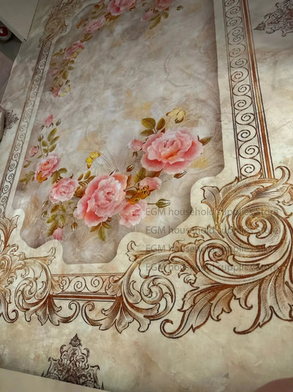 Europe and America Luxury Rugs for Living Room Decoration Home Golden Parlor Large Carpet Non-slip Bedroom Mat Washable Soft Rug