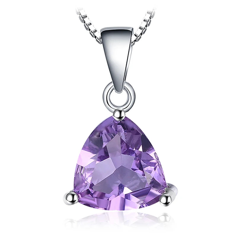 JewelryPalace Natural Garnet Amethyst Citrine Peridot Blue Topaz 925 Sterling Silver Pendant Necklace Gemstone Jewelry No Chain