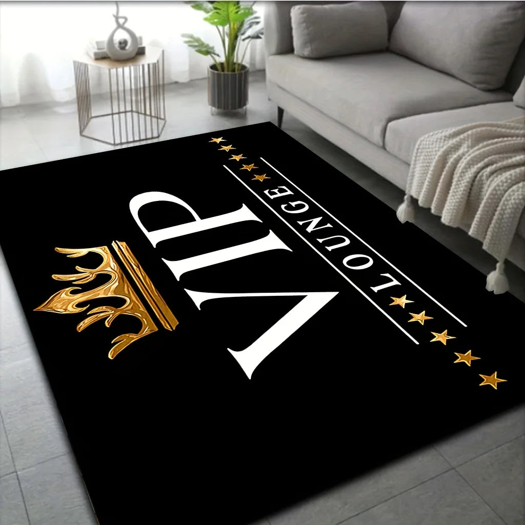 VIP Royal Crown Floor Mat - Non-Slip Rug with Elegant Design for Living Room Office Lounge, Premium Home & Commercial Decor