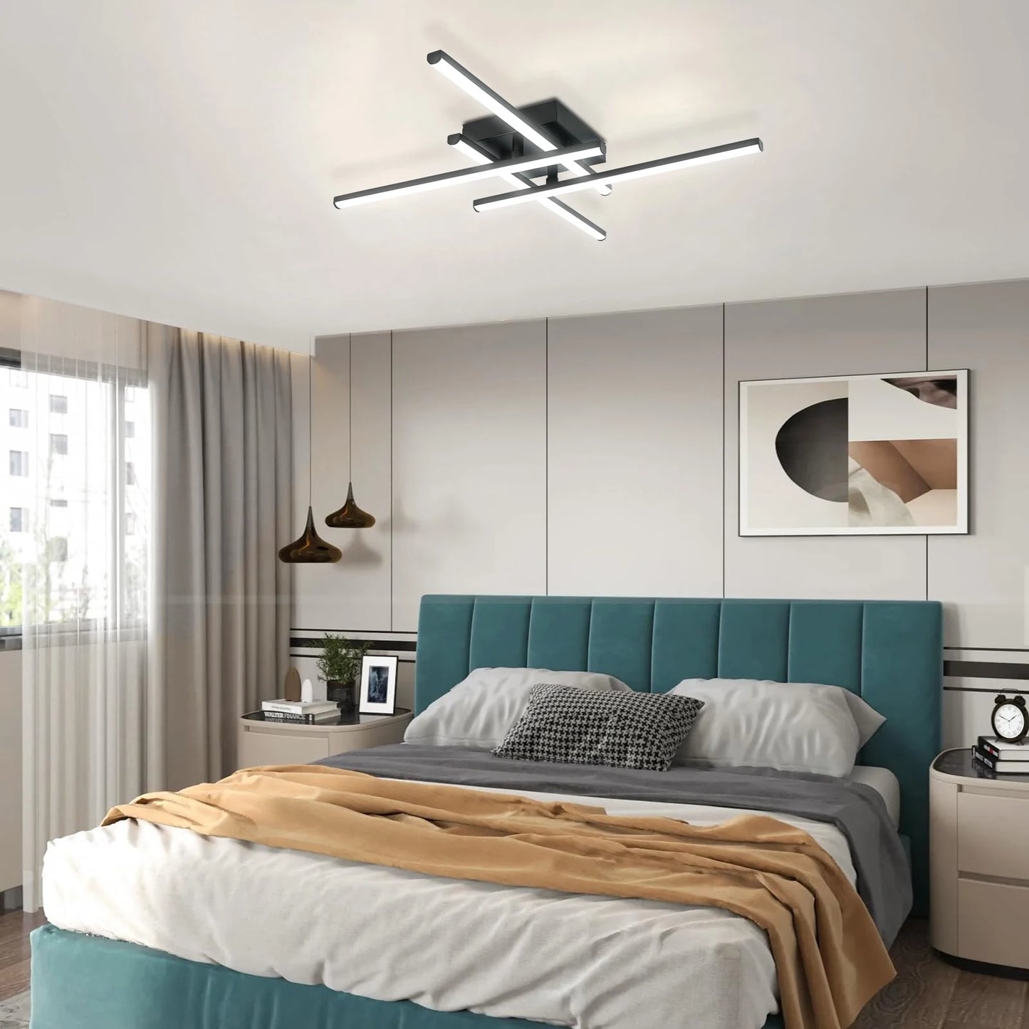 New Modern Led Ceiling Lights Black Ceiling Lamp for Living Room Bedroom Studyroom Led Lights for Room Ceiling Light Fixtures