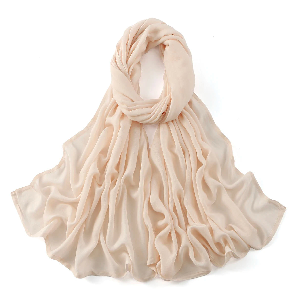 Fashion Muslim Hijab For Women Cotton Rayon Modal Hijab Scarf Solid Color Headscarf Wraps Islamic Headband Turban Veils 185*75CM