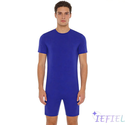 Adults Unisex Anti-Strip Adaptive Jumpsuit Short Sleeve Back Zipper Rompers Nightwear for Elderly Special Needs Patients