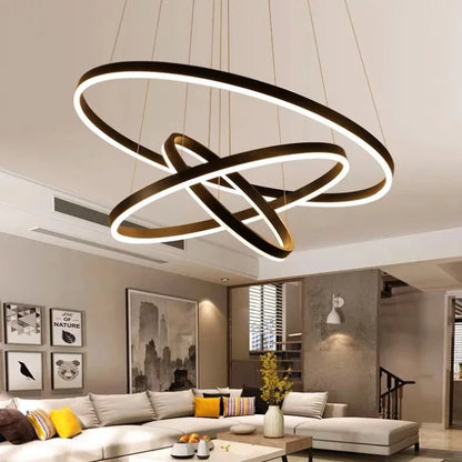 Mordern Minimalist Hign-end LED Pendant Lights Designer Circle Chandelier Home Rooms Decoration for Hall Living Lamping Fixtures