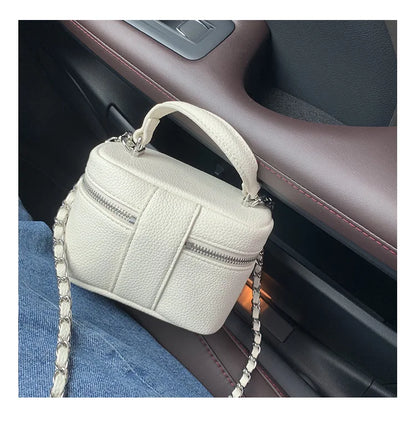 Women Square Handbags 2024 Summer Fashion Chains Crossbody Bags Texture PU Shoulder Bag Elegant Chic Mini Mobile Phone Bags