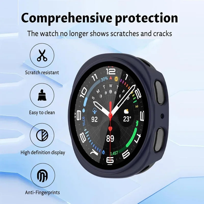 Tempered Glass+Case for Samsung Galaxy Watch 8 44mm 40mm Full PC bumper Cover Screen Protector Galaxy Watch 8Classic Accessories