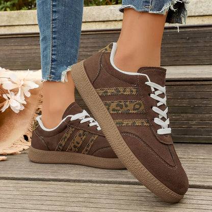 Women Sneakers Brand Classical Outdoor Casual Shoes Luxury Designer Leopard Print Comfort Large Size Flat Shoes Zapatos De Mujer