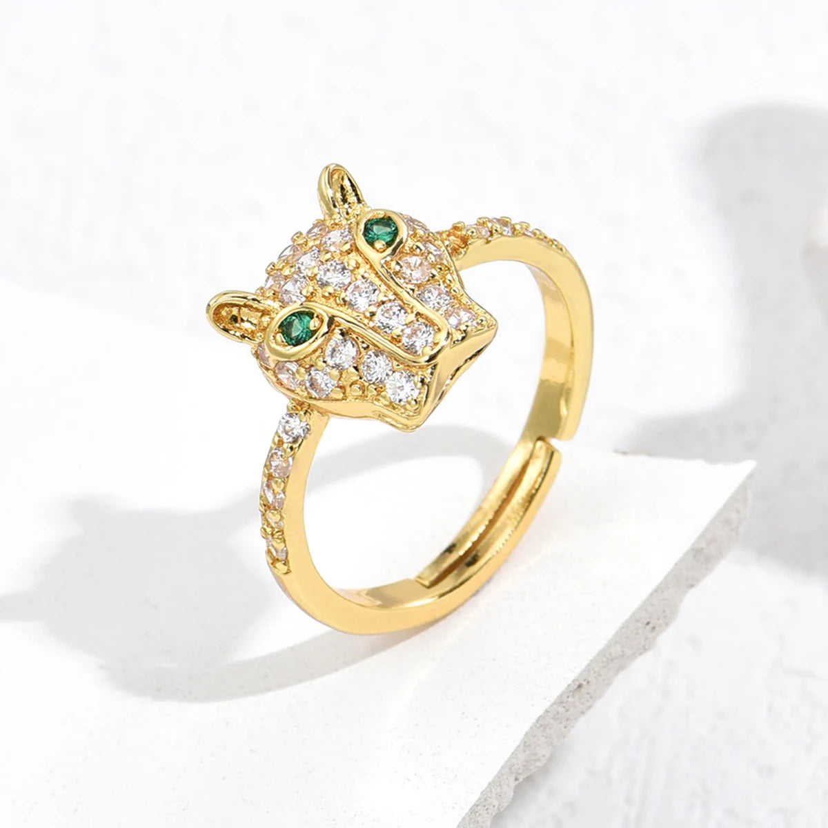 Fashion Full CZ Inlaid Animal Ring Opening Personality Unisex Ring Party Jewelry Gift Dropshipping