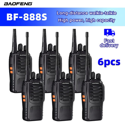2/4/6PCS Baofeng BF-888S UHF Two-Way Radio 400-470MHz 16CH With Headset 5km Long Range Walkie Talkie Self-Driving Travelling