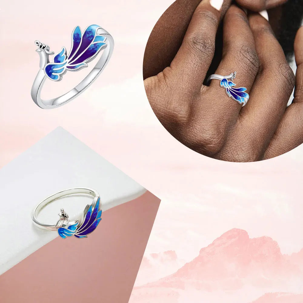 New Original Cartoon Animal Ring S925 Sterling Silver Rings Fashion Elegant Jewelry Romantic Gift For Woman Fine Butterfly Ring