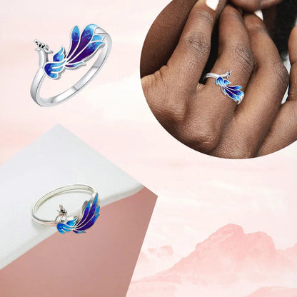 New Original Cartoon Animal Ring S925 Sterling Silver Rings Fashion Elegant Jewelry Romantic Gift For Woman Fine Butterfly Ring