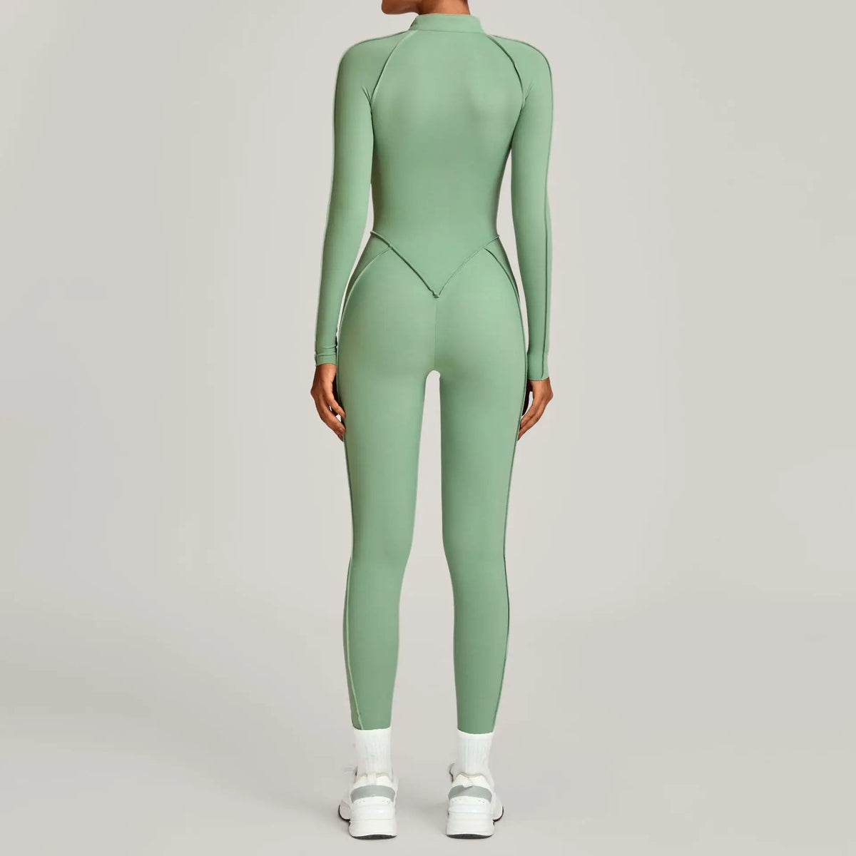 Women's Winter Yoga Jumpsuits Sports Fitness Hip-Lifting Slimming One-piece Zipper Long-Sleeved Outdoor Gym Workout Bodysuits