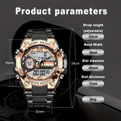 Digital  Men Steel Military Wristwatch LED Quartz ClockSport Watch Male Big Watches Men Relogios Masculino