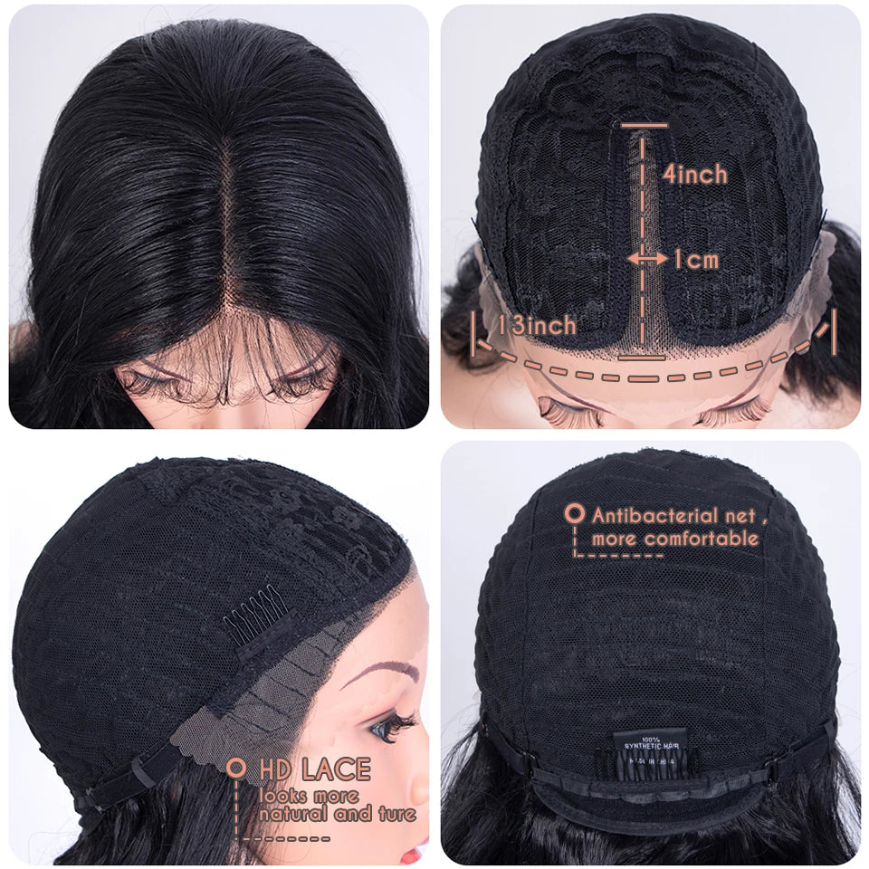 Synthetic Lace Frontal Wig For Women Cosplay Highlight Wig Body Wave Lace Wig Orange Ombre Blonde Brown Wigs Heat Resistant Wig
