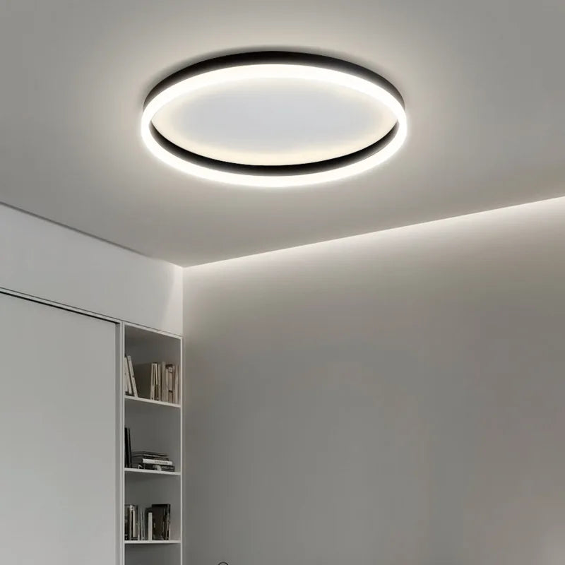 Modern Bedroom led Ceiling Lights Round Remote Control Dimmable led Living Room Ceiling Light White/Black Indoor Ceiling Lights