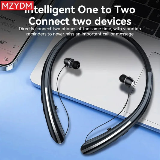 HX801 Bluetooth neckband headphones: High-fidelity stereo sound field, noise-canceling microphone