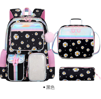 Cute Student Backpack 3pcs/set Primary Schoolbag Rabbits and Quicksand Kawaii Student Backpack Teenage Girls Handbag Rucksack
