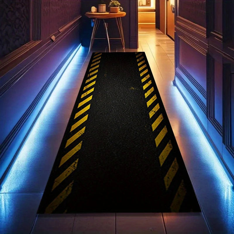 VIKAMA Black Sports Vitality Style Long Carpet Cool Motorcycle Mat for Car And Bicycle Parking