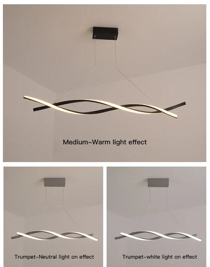 Modern Rotate Led Pendant Lights Dimmable for Kitchen Island Table Dining Room Office Chandelier Decor Lighting Lusters Fixture