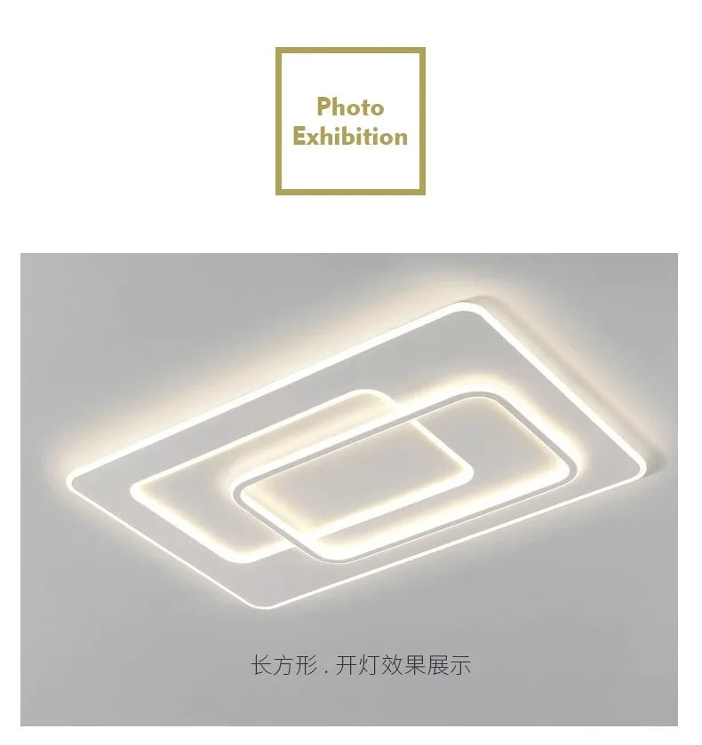 Modern LED Ceiling Lamp Square Ultrathin Living Room Lights with Remote Control Bedroom Study Dining Home Decor Lighting Fixture