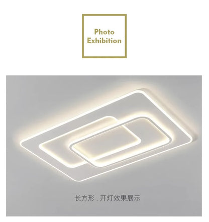 Modern LED Ceiling Lamp Square Ultrathin Living Room Lights with Remote Control Bedroom Study Dining Home Decor Lighting Fixture