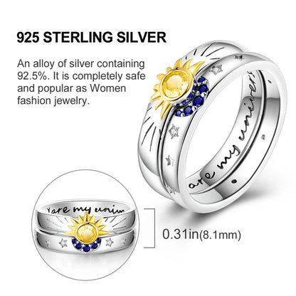 Original 925 Sterling Silver Ring Colorful Diamonds Cubic Zircon Finger Ring For Women Jewelry Wedding Engagement Birthday Gift
