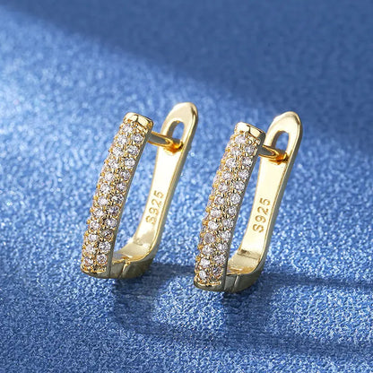 925 Silver Needle Princess Crystal Square Zircon Drop Earrings for Women Trendy Simplicity Jewelry Girl Sweet Gifts New