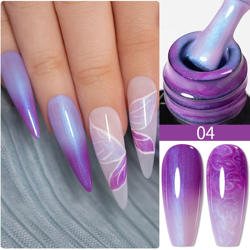 7.5ML Summer Fruit Series Cat Magnetic Gel Nail Polish Green Purple Pink Cat Eye Gel Soak Off UV Nail Art Varnish For Manicure