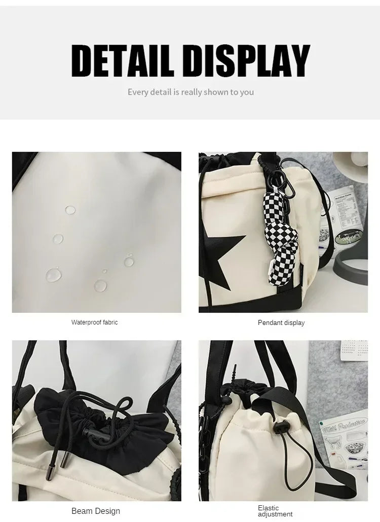Women New Crossbody Bag Wholesale Large Capacity Couple Shoulder Bag New Casual Nylon Tote Bag Luxury Drawstring Handbag 2025