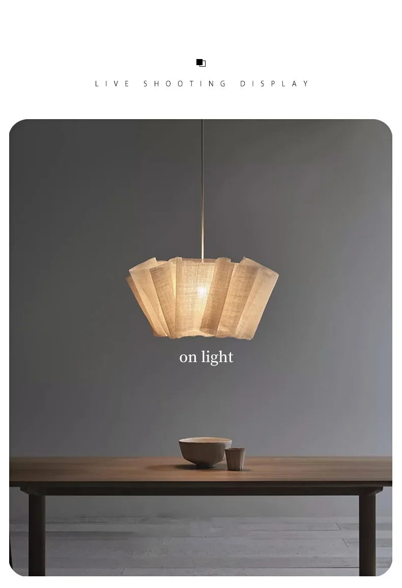Japanese Wabi-Sabi Style Fabric Chandeliers Medieval Vintage Tea Room Restaurant Pendant Lights Lighting Bedroom Lustre Lamps