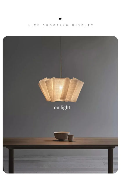 Japanese Wabi-Sabi Style Fabric Chandeliers Medieval Vintage Tea Room Restaurant Pendant Lights Lighting Bedroom Lustre Lamps