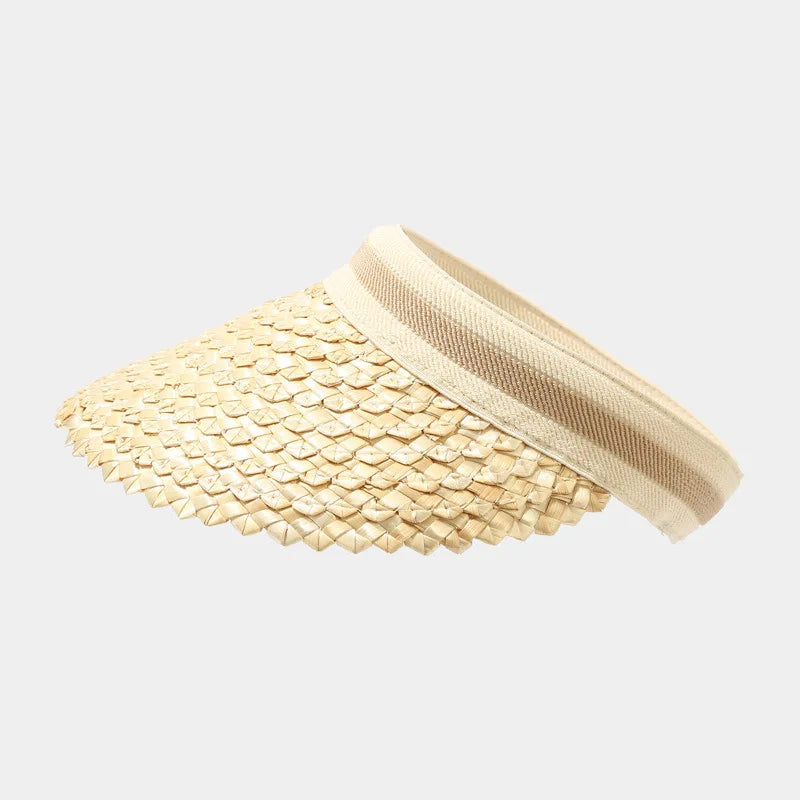 1pc Straw Sun Visors & Hats for Women Outdoor vacation sun protection beach hat Beach Hats for tralve,Handmade,Sun Protection