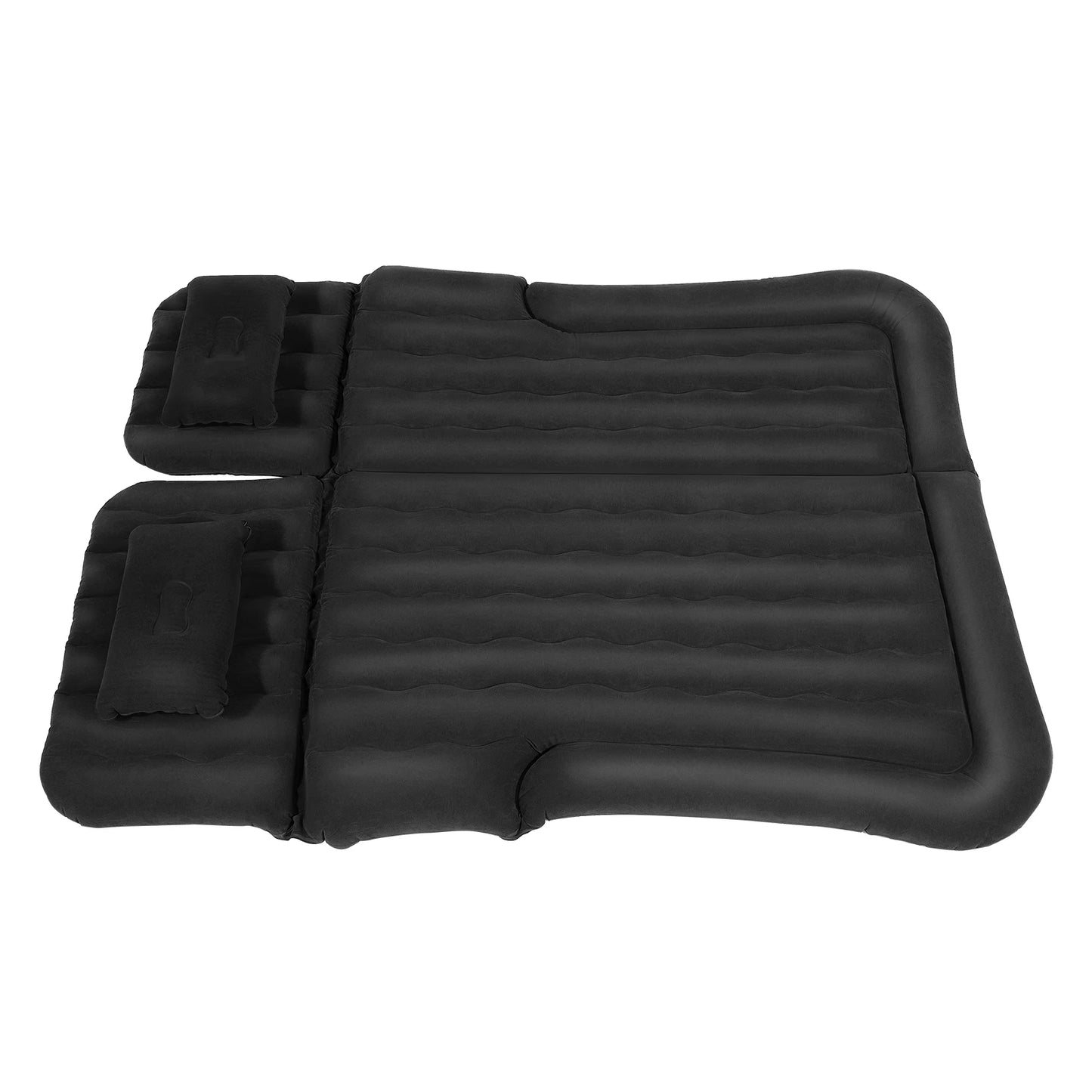 Universal Foldable Inflatable Bed Portable Inflatable Mattress Set Car Back Seat Sleeping Flocking Air Bed Cushion w/Pump+Pillow