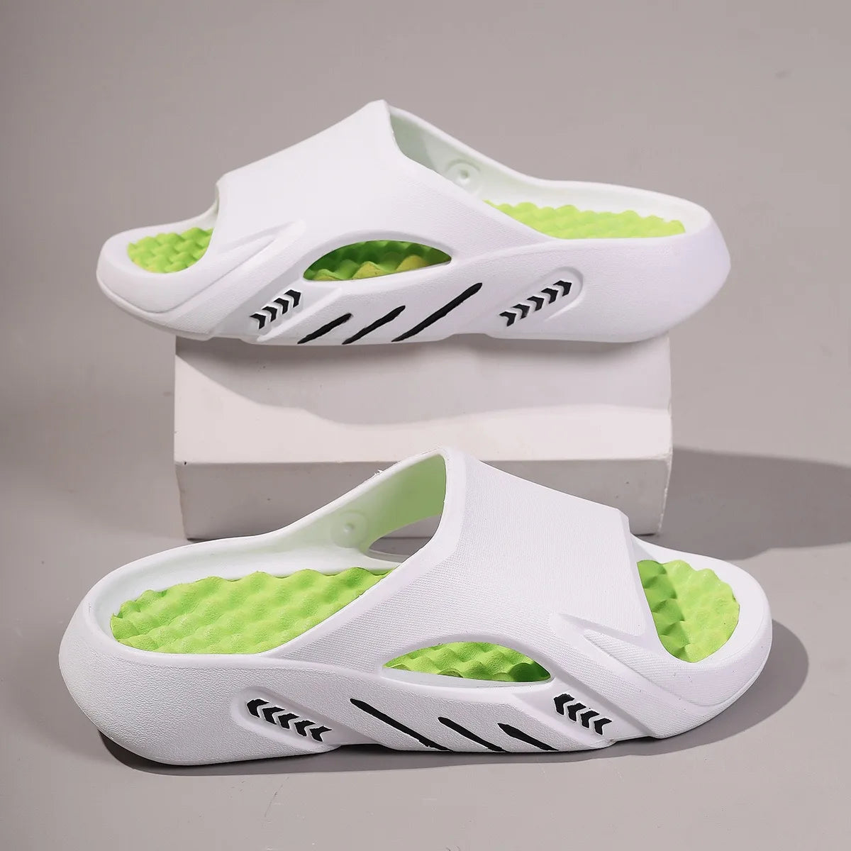 Men's Massage Slides Ultra Soft Cloud Slippers Thick Sole Non-slip Indoor Outdoor Sandals Casual Beach Flip Flops Big Size 48 49
