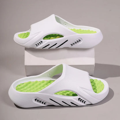 Men's Massage Slides Ultra Soft Cloud Slippers Thick Sole Non-slip Indoor Outdoor Sandals Casual Beach Flip Flops Big Size 48 49
