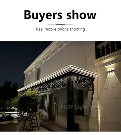 Modern Waterproof outdoor Long Strip LED wall lamps IP65 Iron Wall Light Garden porch Sconce Lights 110V 220V wall washer