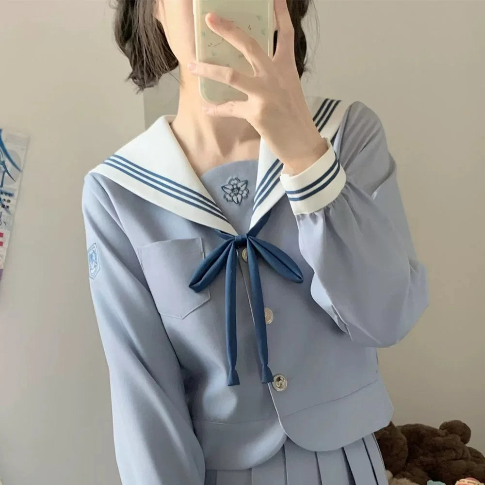 Student Sailor Outfit Women's High School Uniform Japanese Girl Sailor Suits Long Sleeves Korean Jk Uniforms Dress Set Seifuku