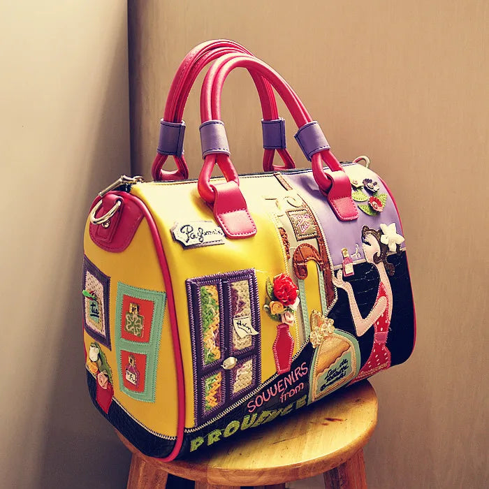 Luxury Vintage Shoulder Bag for Women Beautiful Design Creative Boston Bag for Friends Gifts