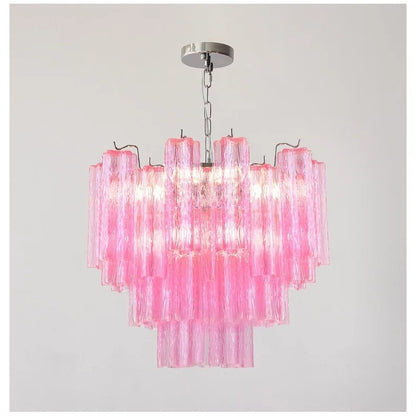 Designer Murano Ceiling Chandeliers Pink Colorful Glass LED Hanging Pendant Lights for Living Dining Room Bar Villa Art Lighting