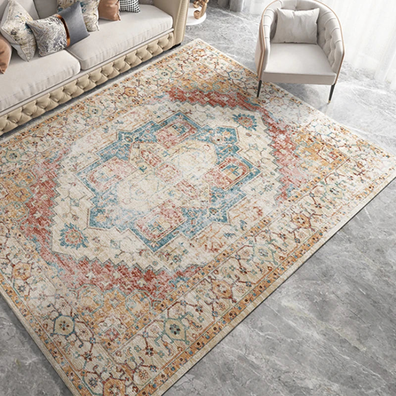 American Retro Style Rugs for Bedroom Large Area Living Room Decoration Anti-slip Carpet Washable Lounge Floor Mat Home Soft Rug