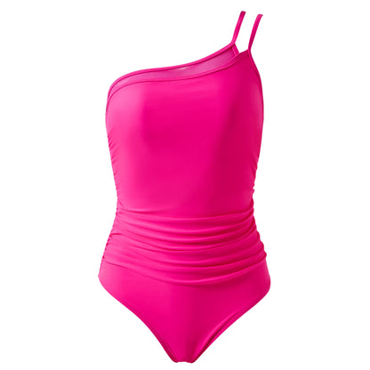 One-shoulder One-piece Swimsuit For Women Patchwork Swimsuit Push Up Bikini Swimwear Summer Beach Bathing Suit 2026 New