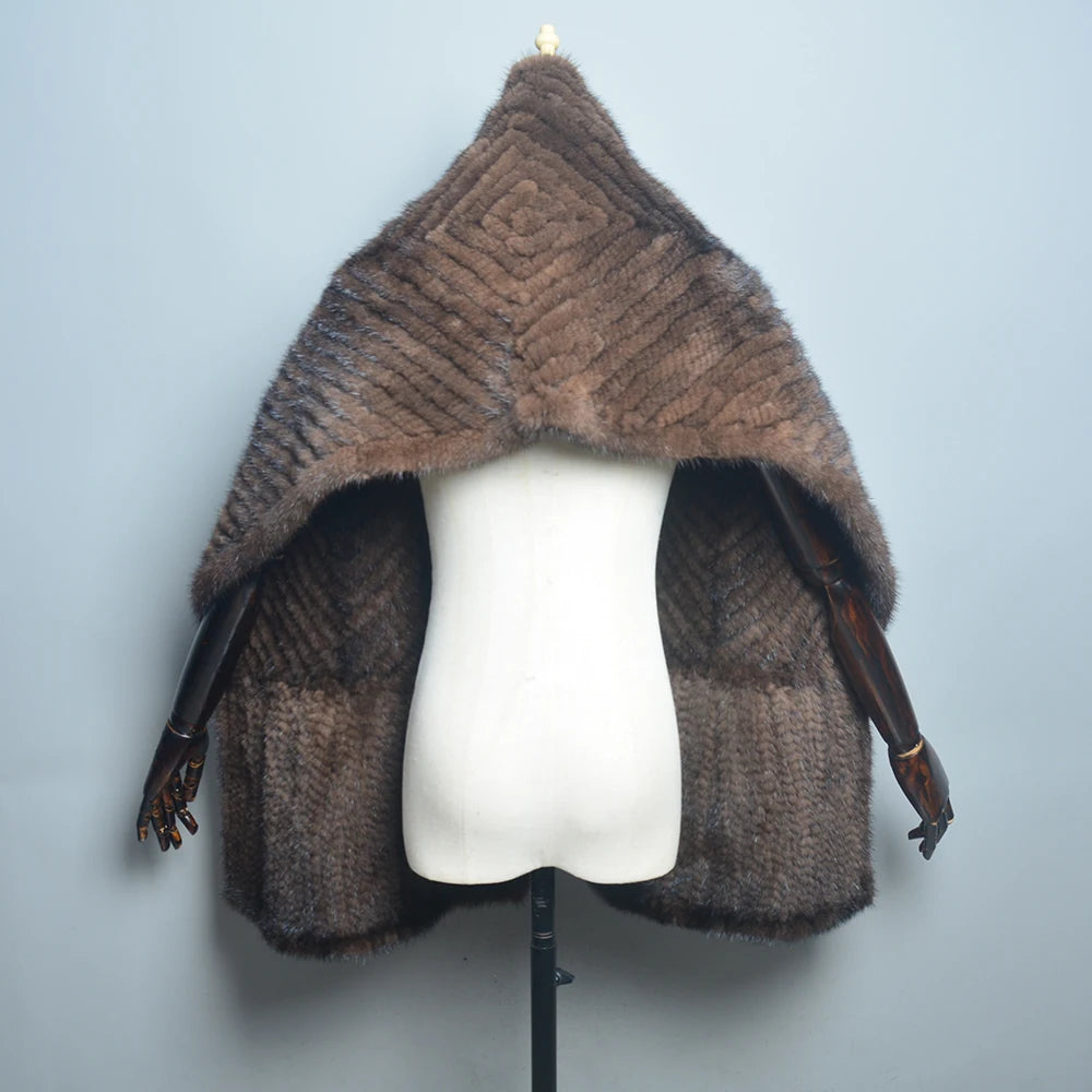 2026 Hot Sale Luxury Women's Real Mink Fur Scarf Lady Fashion Knitted Genuine Mink Fur Scarves Winter Warm Natural Fur Muffler