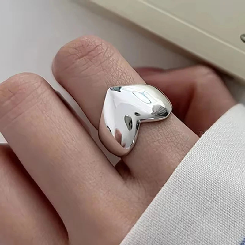 VENTFILLE 925 Sterling Silver Geometric Multilayer Round Bead Ring Female Fashion Punk Temperament Prevent Allergy Charm Jewelry