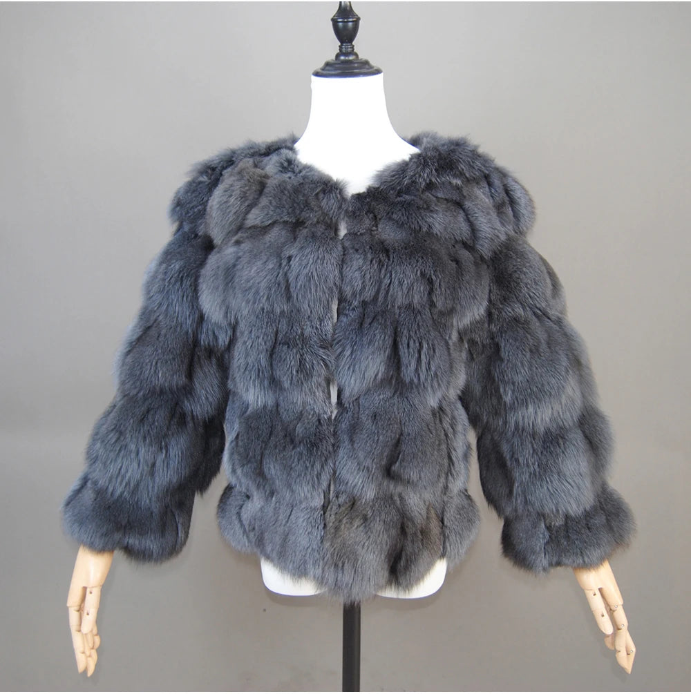 2026 New Style Real Fur Coat 100% Natural Fur Jacket Female Winter Warm Leather Fox Fur Coat High Quality Fur Vest