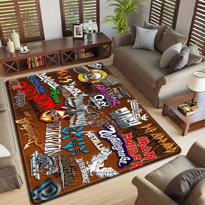 Band logo Music Rock and Roll logo Pattern Carpet Kitchen Mat Doormat Bedroom FloorDecoration LivingRoom Bathroom Anti-slip Rug