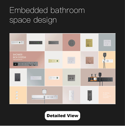 Luxury Black Brass Shower System Wall-Mounted LED Digital Display Design Cold & Hot Dual-Control 4-Function Ceiling Shower Tap