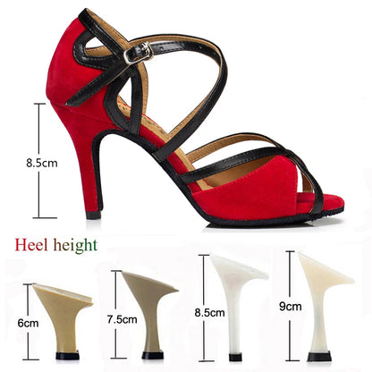 Latin Shoes Salsa Tango Ballroom Party Sports Women's Shoes Red Black Girls High Heel Summer Sandals Outdoor Women's Dance Shoes