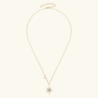 100% 925 Silver Full Moissanite Necklace for Women 18K Gold Plated Star&Moon Pendant Necklace Choker Chain Fine Jewelry Gifts