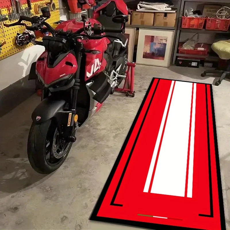 VIKAMA Motorcycle Carpet Greaseproof Non-Slip Garage Mat Motorcycle Display Mat Corridor Bedroom Carpet Home Decor